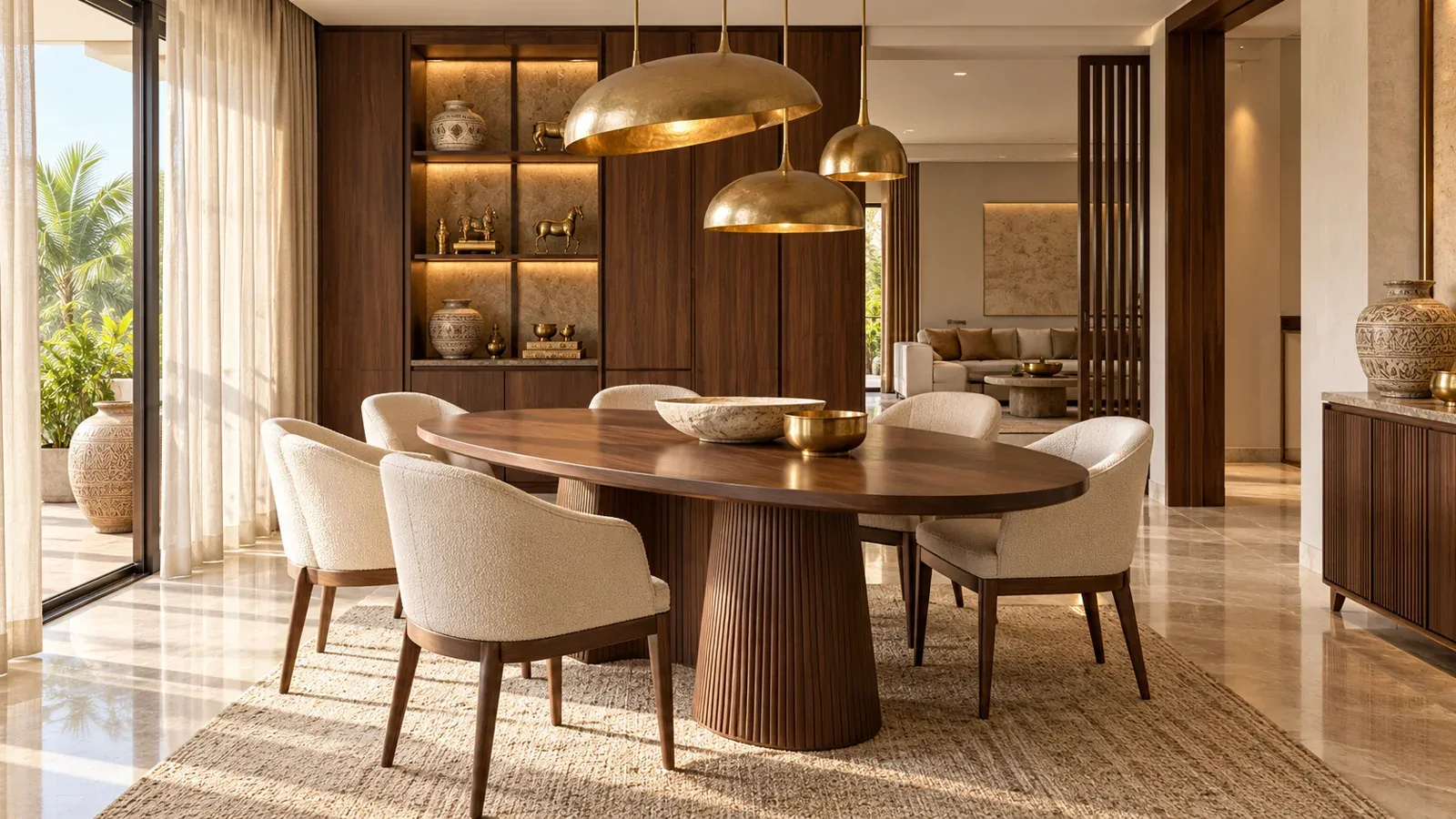 Warm contemporary dining room concept